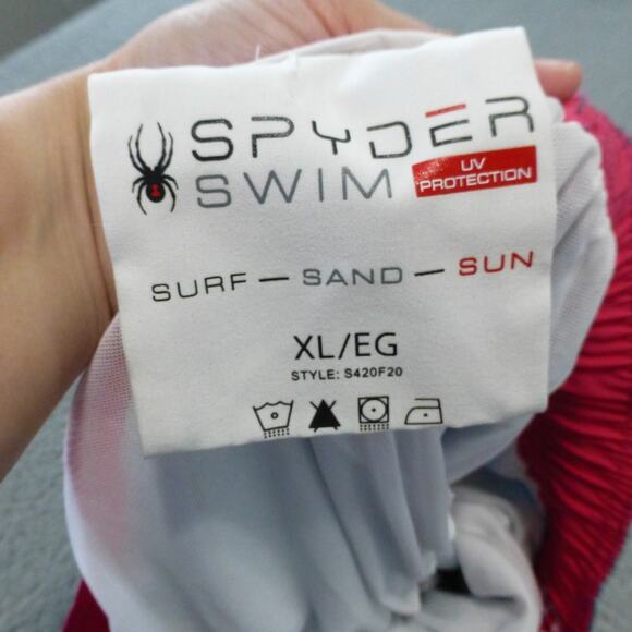 Spyder Swim Trunks Mens XL Shorts Lined Blue Geometric Drawstring Beach - Picture 13 of 14